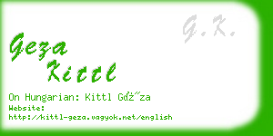 geza kittl business card